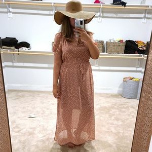 Blush polka dot dress
